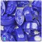 BeadTin Royal Blue Opaque 25mm Boat Plastic Pony Beads (24pcs)
